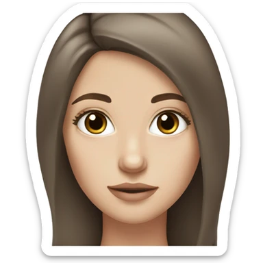 white girl with hazel eyes and long dark brown hair sticker