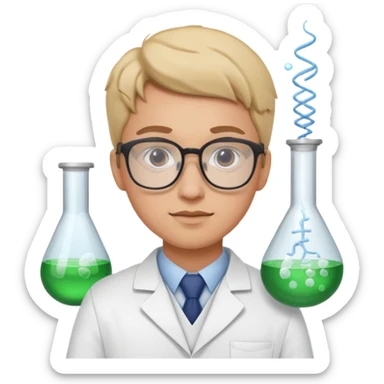 young pharmacist studying science sticker
