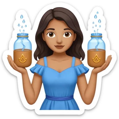 Water bearer holding do jars and spiking water inspired by aquarius sign sticker