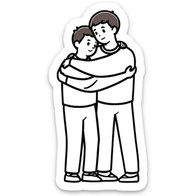 Brothers hugging  sticker
