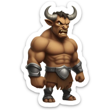 Minotaur angry, bull. Dark fantasy sticker
