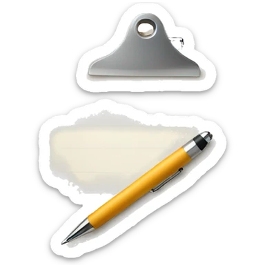 clipboard with paper and pen sticker