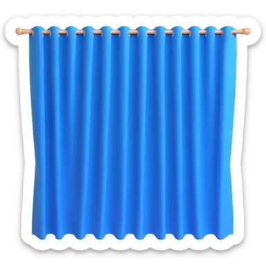 simple noren curtain, 3D icon style, blue color, dimensional, transparent background sticker