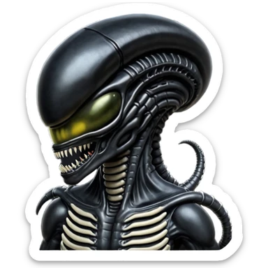 black xenomorph from movie alien sticker