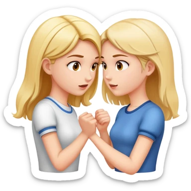 two girls bumping head sticker