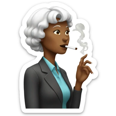Woman smoking cigarette sticker