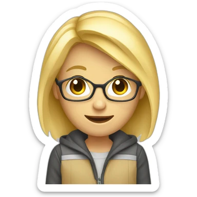 Étudiante blonde ordinateur sticker