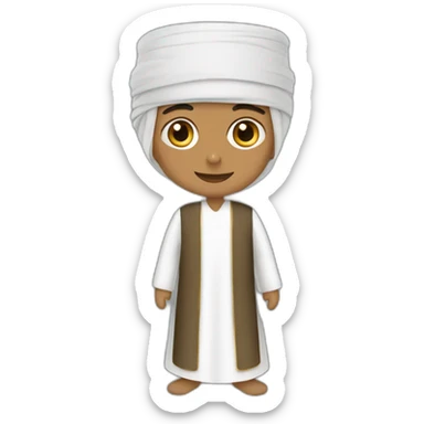 individual in Omani cultural dress, emphasizing the significance of the thobe and cap in the image sticker