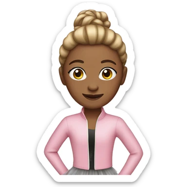 Ballerina wearing pink jacket sticker