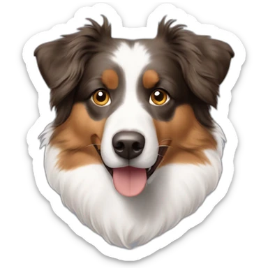 Australian Shepherd mit Flecken, weißem und hellbraunem Fell sticker