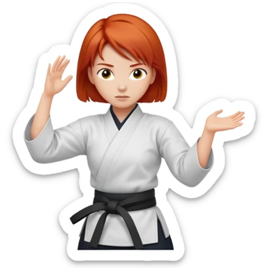 Redhaired Aikido girl sticker