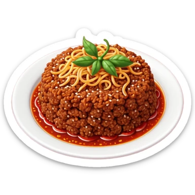 spicy fried minced meat dish object icon, minced meat cooked with chili flakes, red spicy oil, crispy texture, 3D cartoon, mobile game icon style, clean background, no text, no watermark
  sticker
