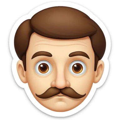 Suspicious man with a moustache and a Pinocchio nose sticker