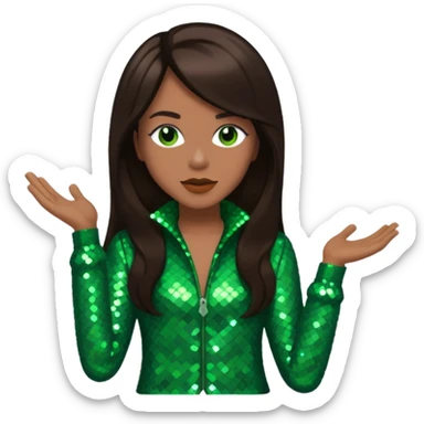 Sam Watters, R&B Singer (b. 1970) from Color Me Badd with long dark brown hair, green sequin outfit sticker