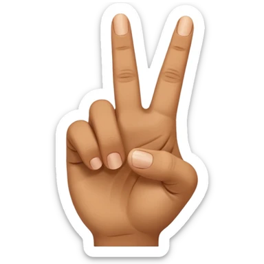 a closed hand with the index finger and middle finger pointing sticker