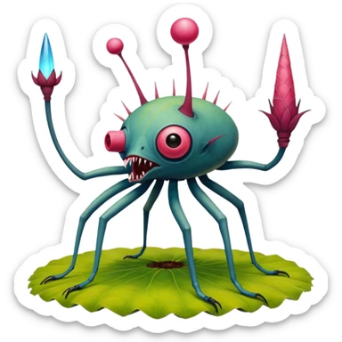 solarpunk - hieronymus bosch phantasmagoric mutant creatures from the garden of earthly delights sticker