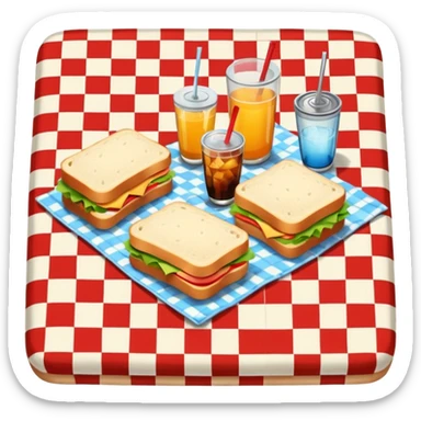 picnic with sandwiches, drinks sticker