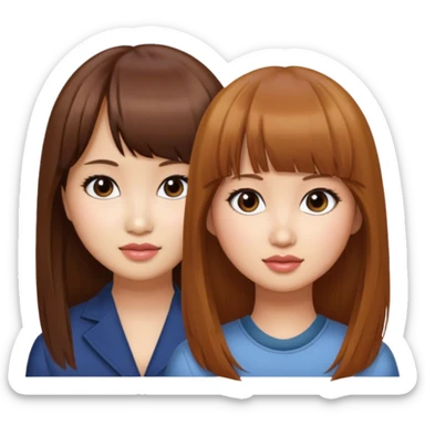 Brenda Song and Debby Ryan (straight bangs) sticker
