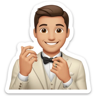 Romantic Masculine male boyish husband wedding engagement ring   sticker