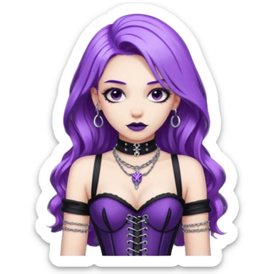 my nickname on the discord server is Little VIper, i have purple hair and an alt/goth style so like corsets and black with silver chains. i want a animated emoji with the text "'Lil Viper Mad" sticker