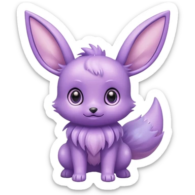 Kawaii Shiny Pastel Violet Lavender Eevee Full Body sticker