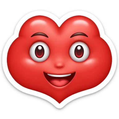 Heart eyes emoji with the drool mouth sticker