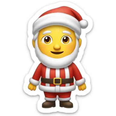 Full height Actively gesturing with hands pale skin Santa Claus sticker