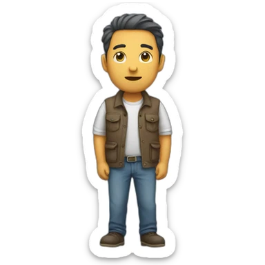 MAN STANDING HOLDING HIS POCKETS BECAUSE HE IS POOR sticker