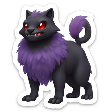 Cute cool dark black red purple animal hybrid Fakemon full  body sticker