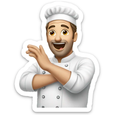 French guy gives cheff kiss with fingers sticker