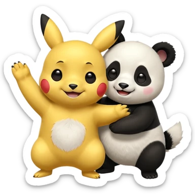 Pickachu and Kung fu panda  sticker