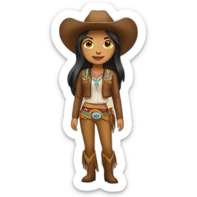 native american cowgirl sticker
