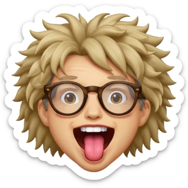 mind blown nerd crazy tongue sticker