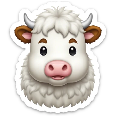 fluffy cow sticker