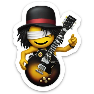 slash from guns n’ roses smiley face without body sticker