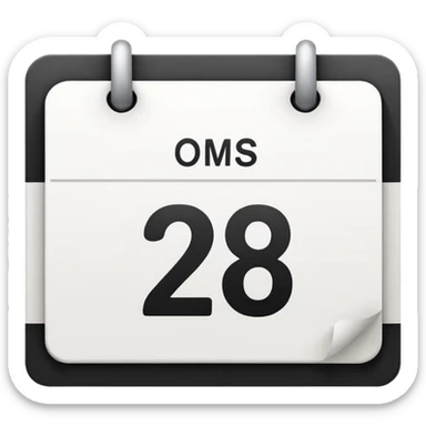 calendar with number 28 in the center sticker