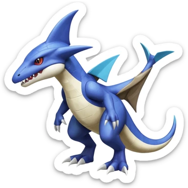 Shiny Koraidon-Latios-Marowak-Garchomp-Fakémon-hybrid-creature (full body)  sticker