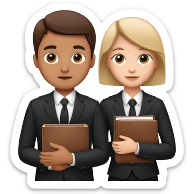 group of 5 colleagues with computer and copybooks sticker