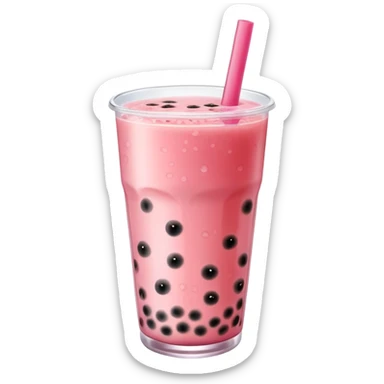 bubble tea made with watermelon juice sticker