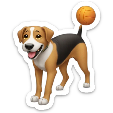 dog-spiking-volleyball sticker
