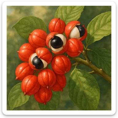 guarana berries on branch sticker
