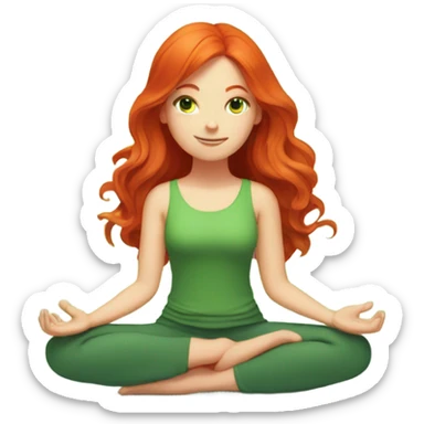 A red-haired girl with green eyes who loves magic, magic, meditation, yoga sticker