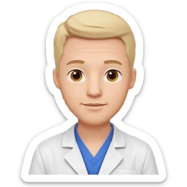 male pharmacist portrait, head and shoulders only, wearing a pharmacy apron, friendly expression, medicine shelves visible in background, retail pharmacy vibe, 3D cartoon, mobile game icon style, no text, no watermark
 sticker