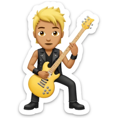 Yellow man with the rockstar sigh going down  sticker