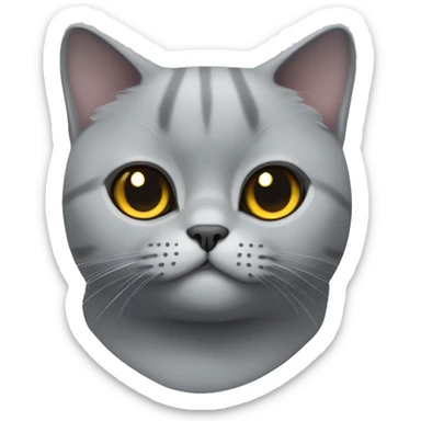 British shorthair cat face more gray sticker