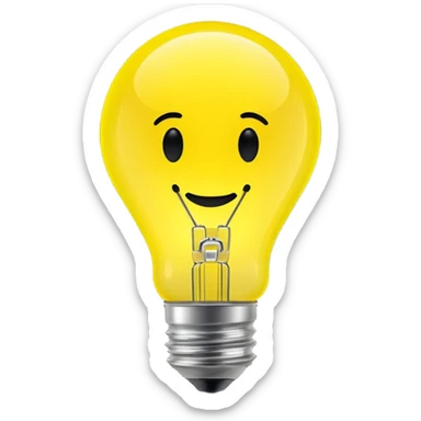 Generate a high-quality image of a glowing neon yellow light bulb, bright vibrant color, realistic glow effect, smooth gradient colors, no human figures, no facial features, no brand markings, simple dark background, high-resolution.
 sticker