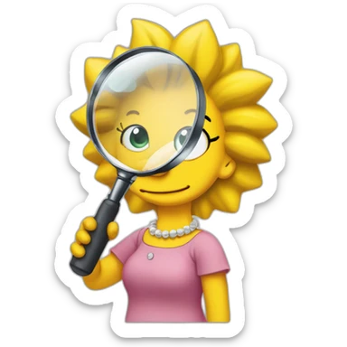 Lisa Simpson holding a magnifying glass sticker