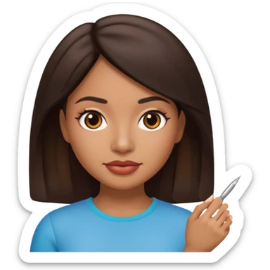 latina girl memoji with nail sticker