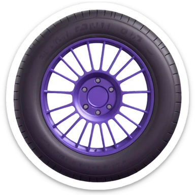 Make a tire emoji that looks exactly like the reference image, in iOS emoji style. 3D, shiny, smooth gradients, soft shadows, realistic tire texture, classic emoji look. sticker