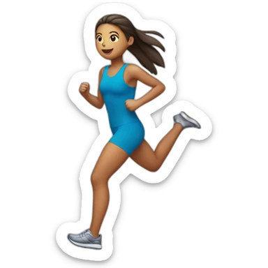 girls running in spandex sticker